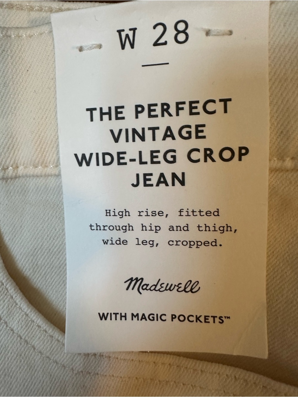 NWT Madewell Perfect Vintage Wide-Leg Crop Jean in Vintage Canvas - Picture 4 of 12